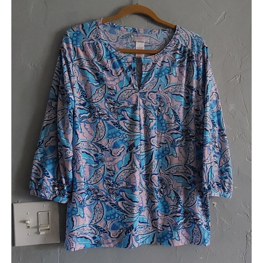 Stella Parker Tops Blouse Women L,,Polyester Spandex ,Super Soft, 20 Inch Of Arm
